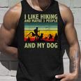 I Like Hiking And Maybe 3 People And My Dog Vintage Dog Love Unisex Tank Top Gifts for Him