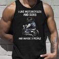I Like Motorcycles And Dogs And Maybe 3 People Pug Dog Lover Unisex Tank Top Gifts for Him