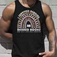 I Survived Reading Banned Books Leopard Librarian Bookworm Unisex Tank Top Gifts for Him