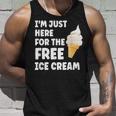 Im Just Here For The Free Ice Cream Funny Cruise 2023 Unisex Tank Top Gifts for Him