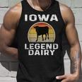 Iowa Dairy Farmer Legend Unisex TankTop mit Retro-Sonnenuntergang & Kuhmotiv Geschenke für Ihn