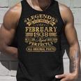 Legenden Februar 1938 - 85. Geburtstag Mann V3 Unisex TankTop, Retro Design Geschenke für Ihn