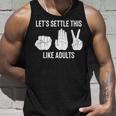 Lets Settle This Like Adults Funny Rock Paper Scissor Unisex Tank Top Gifts for Him