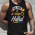Lgbt Pride Gay Bachelor Party Sun Ring Hand Engagement Unisex Tank Top Gifts for Him