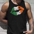 Lips Ireland Flag Clovers St Patricks Day Shamrock Lucky Unisex Tank Top Gifts for Him