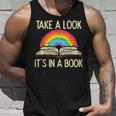 Take A Look Its In A Book Vintage Reading Bookworm Librarian Tank Top Gifts for Him