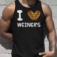 I Love Weiners Hotdogs Frankfurter Wiener Frank Sausage Bun Tank Top Gifts for Him