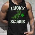 LuckyRex Saurus Clovers Shamrock St Patrick Day Gifts Unisex Tank Top Gifts for Him