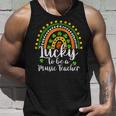 Lucky To Be A Music Teacher Rainbow St Patricks Day Unisex Tank Top Gifts for Him