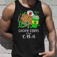 Lucky Vibes & Cna Life St Patricks Day Leopard Shamrock Unisex Tank Top Gifts for Him