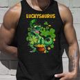 Luckysaurus Irish Leprechaun DinosaurRex St Patricks Day Unisex Tank Top Gifts for Him