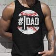Mens 1 Dad Baseball Number One Daddy Son Gifts Fathers Day Unisex Tank Top Gifts for Him