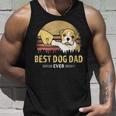 Mens Best Bulldog Dad Ever Vintage English Bulldog Puppy Lover Unisex Tank Top Gifts for Him
