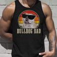 Mens Bulldog Dad Funny Vintage Sunglasses Dog English Bulldog Unisex Tank Top Gifts for Him