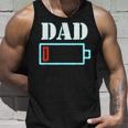 Mens Dad Battery Low Funny Tired Parenting Fathers Day Unisex Tank Top Gifts for Him