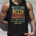 Mens Father Knows Everything Grandpa Fathers Day Gift Unisex Tank Top Gifts for Him