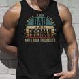 Mens Funny Fathers Day Idea - I Have Two Titles Dad And Fireman Unisex Tank Top Gifts for Him