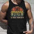 Mens I Have Two Titles Dad And Papa I Rock Them Both Vintage Unisex Tank Top Gifts for Him
