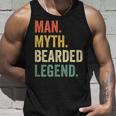 Mens Man Myth Bearded Legend Funny Dad Beard Fathers Day Vintage Unisex Tank Top Gifts for Him