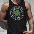 Mens One Lucky Dad Father Funny Irish Shamrocks St Patricks Day Unisex Tank Top Gifts for Him