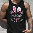 Meow Cat Face Easter Day Bunny Ears Funny Cat Lover Unisex Tank Top Gifts for Him