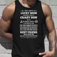 Mother Grandma Yes I Am A Lucky Mom Because I Have A Carzy Son 182 Mom Grandmother Unisex Tank Top Gifts for Him