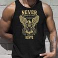 Never Underestimate The Power Of Bunte Personalized Last Name Unisex Tank Top Gifts for Him