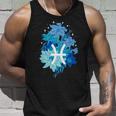 Pisces Flowers Periwinkle Unisex Tank Top Gifts for Him
