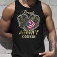Proud Army Cousin With Heart American Flag For Veteran Unisex Tank Top Gifts for Him