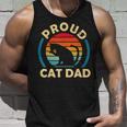 Proud Best Cat Dad Funny Cat Father Vintage Sunset Unisex Tank Top Gifts for Him