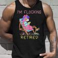 Retired Flamingo Lover Funny Retirement Party Coworker 2021 Men Women Tank Top Graphic Print Unisex Gifts for Him