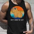 Retro Rodent Funny Capybara Dont Be Worry Be Capy Unisex Tank Top Gifts for Him
