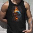 Revolution Riders Metal Skull Engine Flames Graphic Men Unisex Tank Top Gifts for Him
