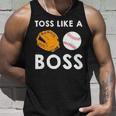 Softball Toss Like A Boss Sports Pitcher Team Ball Glove Cool Tank Top Gifts for Him