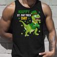 St Patricks Day Leprechaun Dinosaur Dino Happy St Pat Trex Unisex Tank Top Gifts for Him