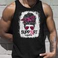 Support Squad Messy Bun Pink Warrior Breast Cancer Awareness V2 Tank Top Gifts for Him