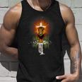 The Lion And The Lamb Water Reflection Jesus Christian Unisex Tank Top Gifts for Him