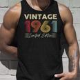 Vintage 1961 Wedding Anniversary Born In 1961 Birthday Party V2 Unisex Tank Top Gifts for Him