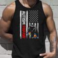 Vintage Autism Papaw Bear American Flag Awareness Family Unisex Tank Top Gifts for Him
