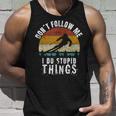 Vintage Dont Follow Me I Do Stupid Things Cool Skiing Gift Unisex Tank Top Gifts for Him