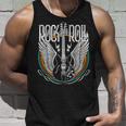 Vintage Retro Distressed 80S Rock & Roll Music Guitar Wings Unisex Tank Top Gifts for Him