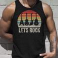 Vintage Retro Lets Rock Rock And Roll Guitar Music Unisex Tank Top Gifts for Him