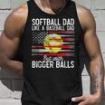 Vintage Softball Dad Like A Baseball Dad Us Flag Fathers Day Unisex Tank Top Gifts for Him