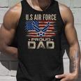 Vintage US Air Force Proud Dad With American Flag Unisex Tank Top Gifts for Him