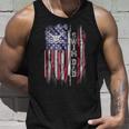 Vintage Usa Flag Proud Swimming Dad Swim Swimmer Silhouette Unisex Tank Top Gifts for Him