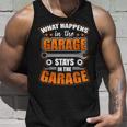 What Happens In The Garage Stays In The Garage V2 Unisex Tank Top Gifts for Him