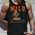 Wild About Reading Love Books Nerd Bookworm Librarian Unisex Tank Top Gifts for Him