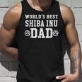 Worlds Best Shiba Inu Dad Dog Lover Pawprint Unisex Tank Top Gifts for Him