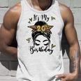 20Th Birthday Decorations Girl Messy Bun 20 Years Old Bday Unisex Tank Top Gifts for Him