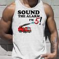 Birthday 5 Year Old Fire Fighter Truck | 5Th Bday Unisex Tank Top Gifts for Him